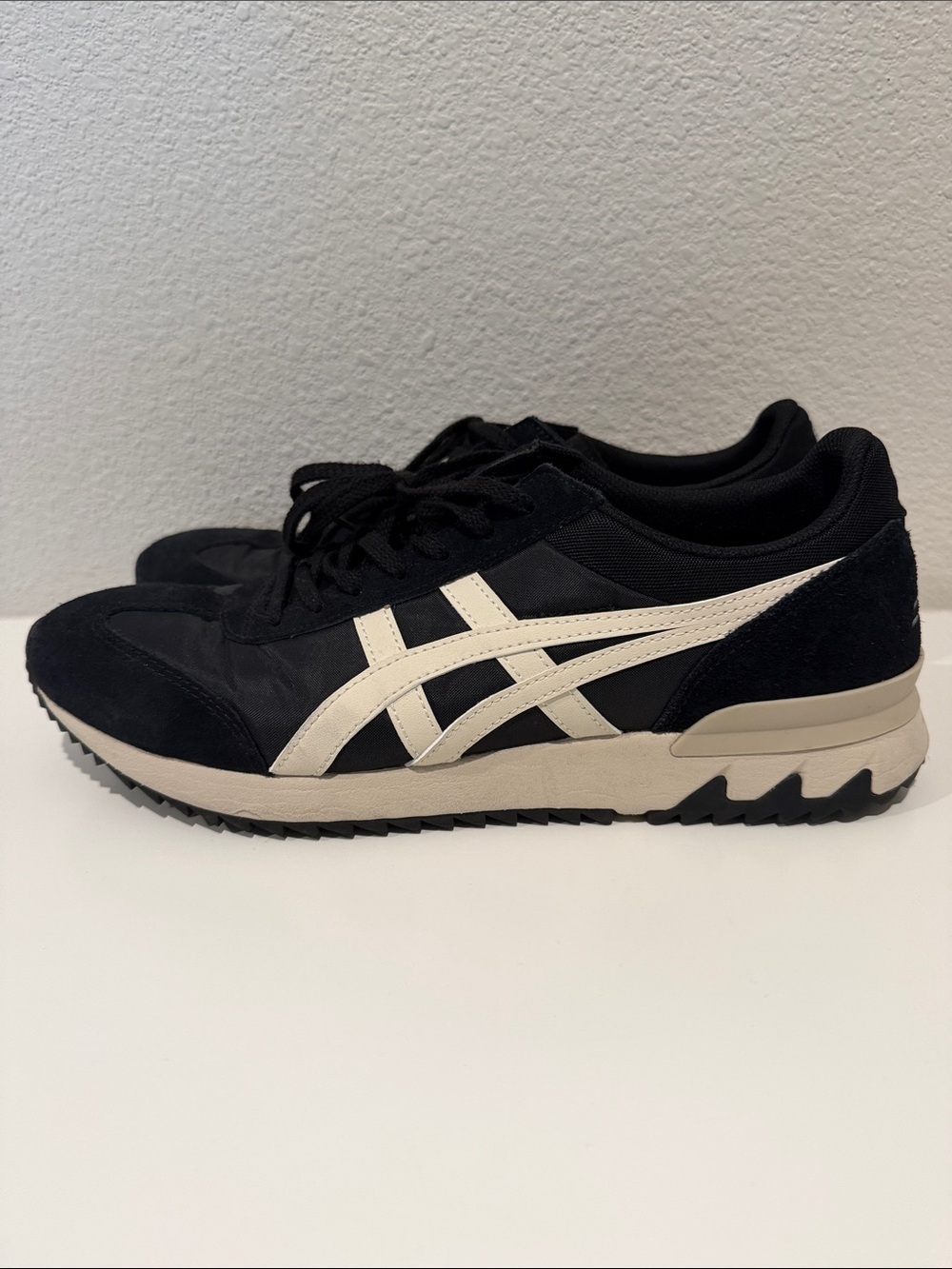 Onitsuka Tiger by Asics Black Sneakers with Cream Stripes
